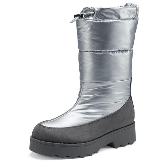 Aerosoles Girls Shadie Snow Boots Silver Metallic Size 1 - Picture 1 of 8